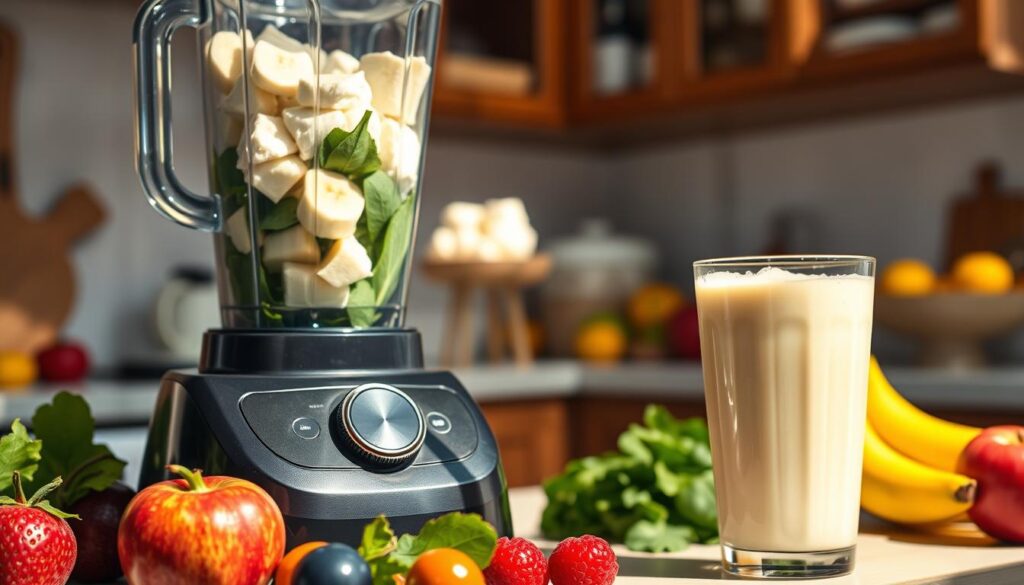 Blending Cottage Cheese Smoothie