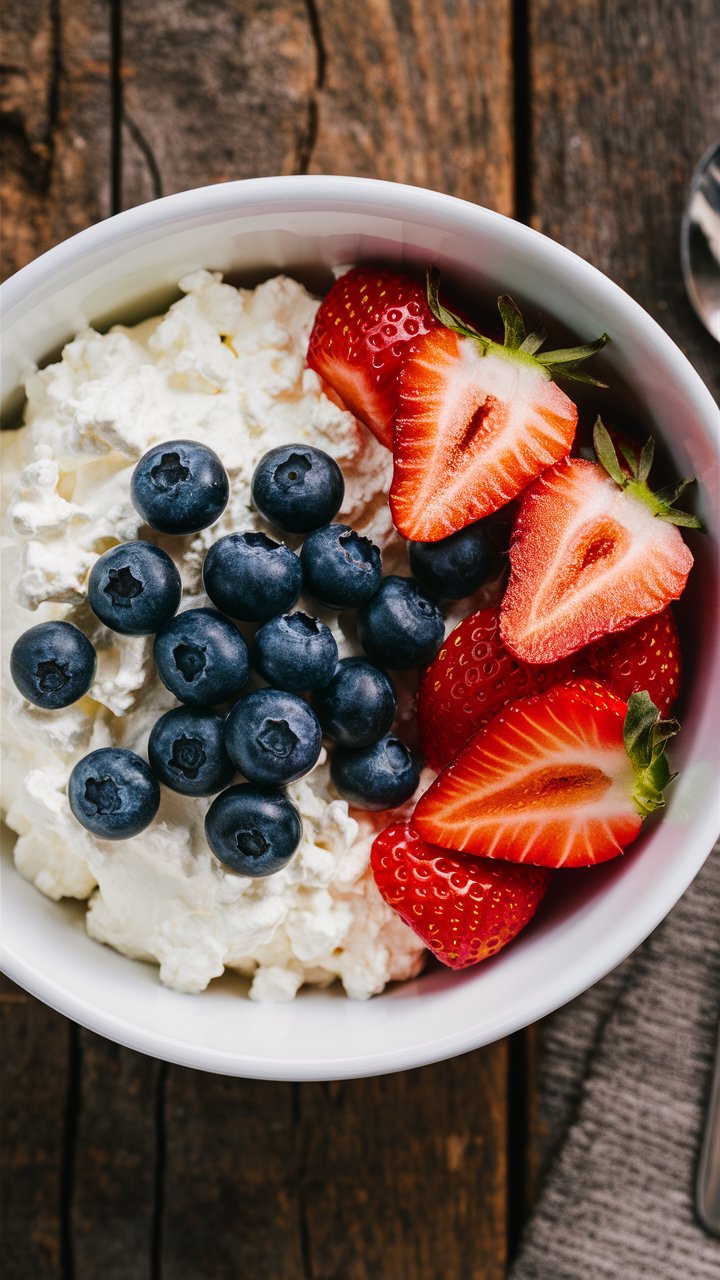 Cottage Cheese and Berry Protein Bowl - a high protein breakfast