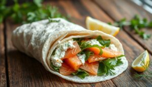 Cottage Cheese and Smoked Salmon Wrap