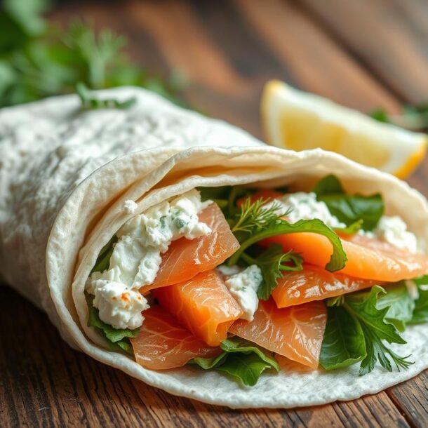 Cottage Cheese and Smoked Salmon Wrap