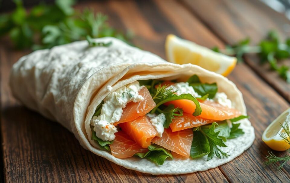 Cottage Cheese and Smoked Salmon Wrap