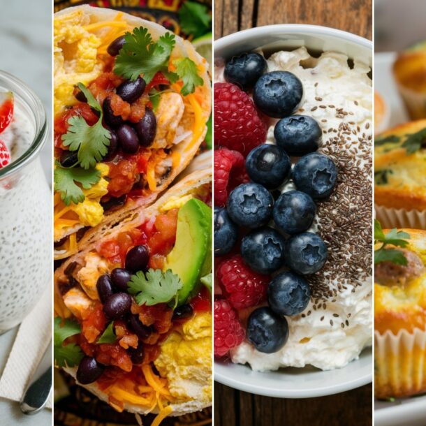 A collection of high protein recipes for breakfast