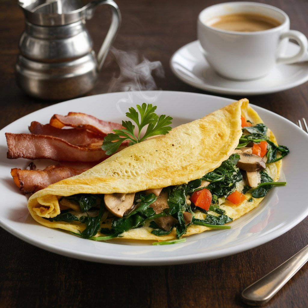 Veggie white omelet, the perfect high protein breakfast