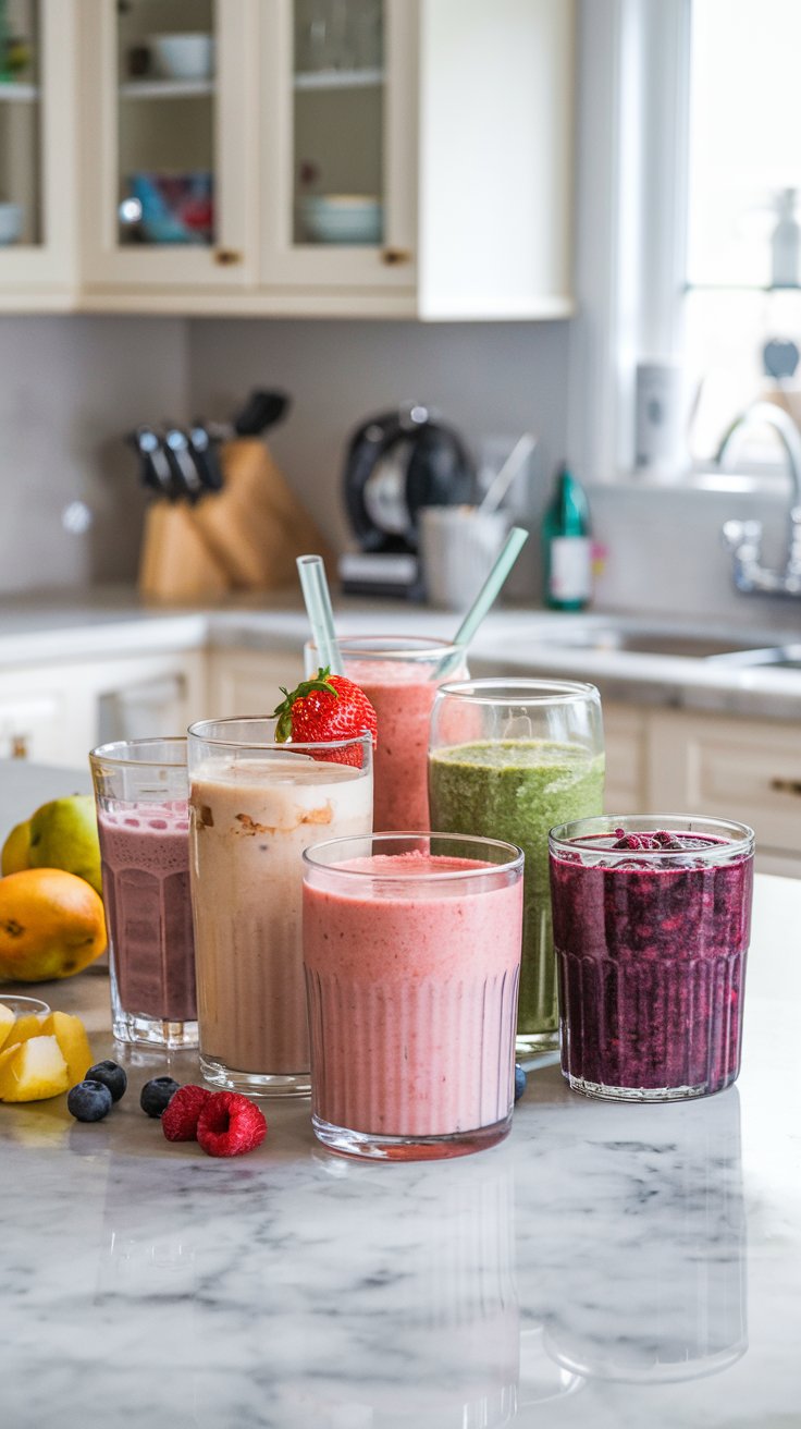 High protein smoothies and snack ideas for people taking Wegovy, Munjaro and Ozempic.