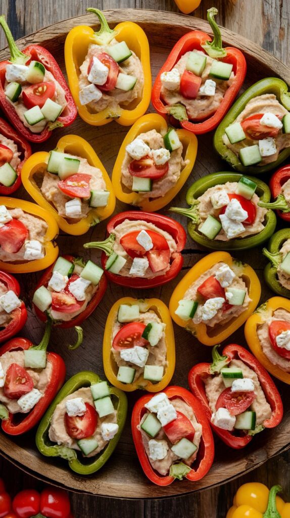 mini bell peppers stuffed with healthy ingredients