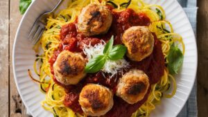 Turkey meatballs with spaghetti squash