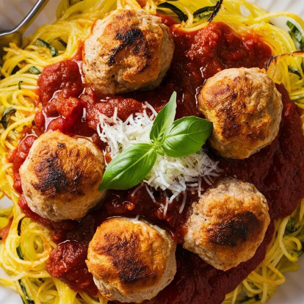 Turkey meatballs with spaghetti squash