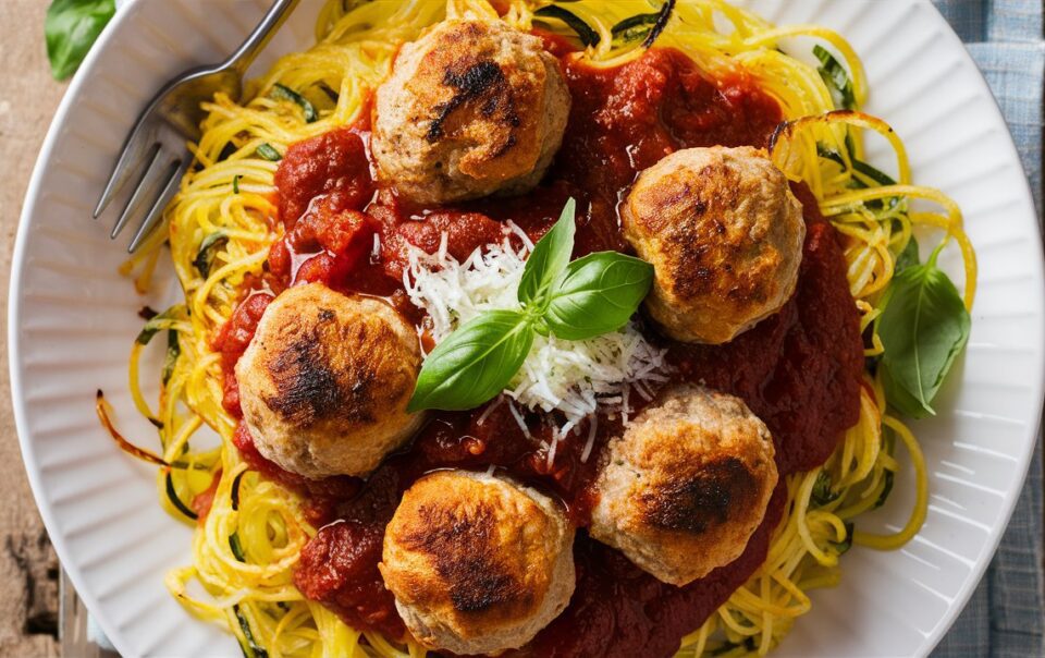 Turkey meatballs with spaghetti squash