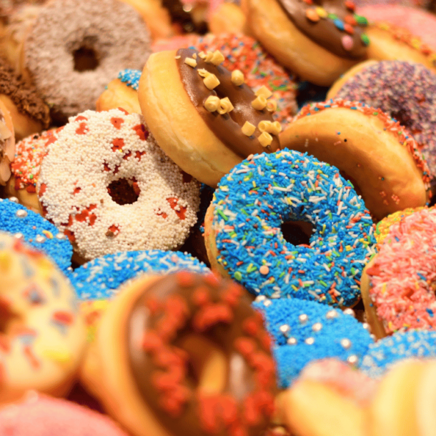 Colorful doughnuts - beware sugar addicts!