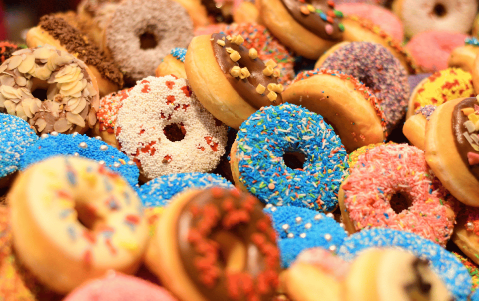 Colorful doughnuts - beware sugar addicts!