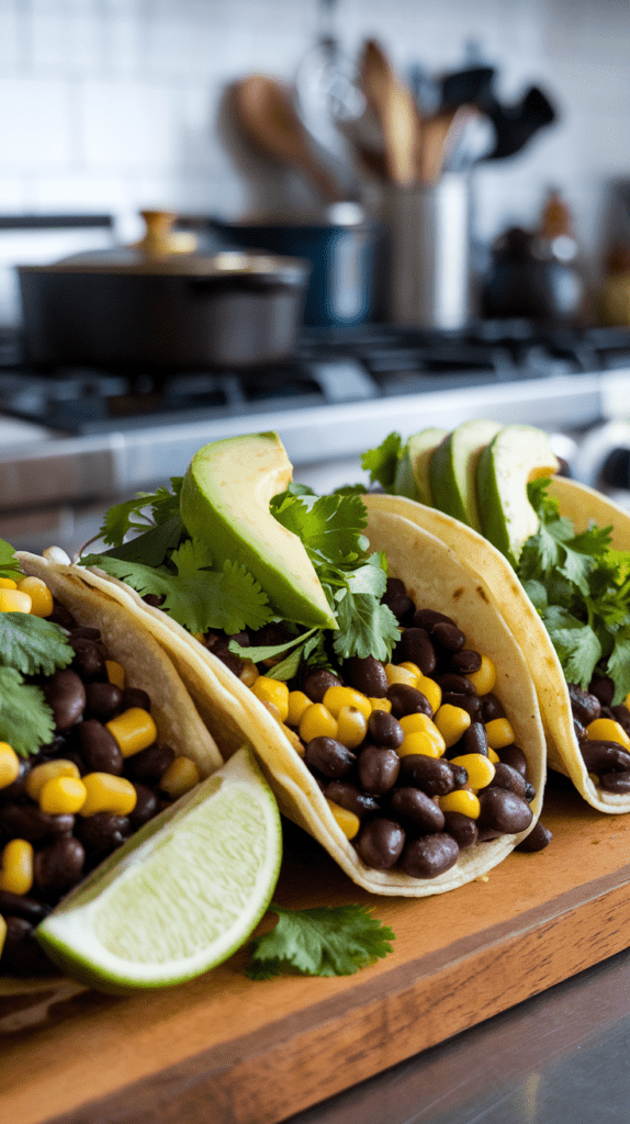 Black Bean and Corn Tacos - our favorite meal prep idea for vegetarian recipes!