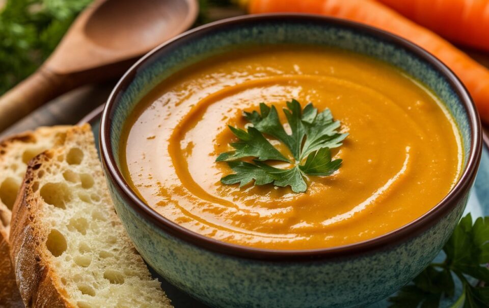 Creamy Vegetarian Carrot Ginger Soup Recipe