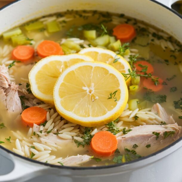 Lemon Chicken Orzo Soup Recipe