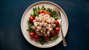 Chicken salad made with greek yogurt instead of mayo.