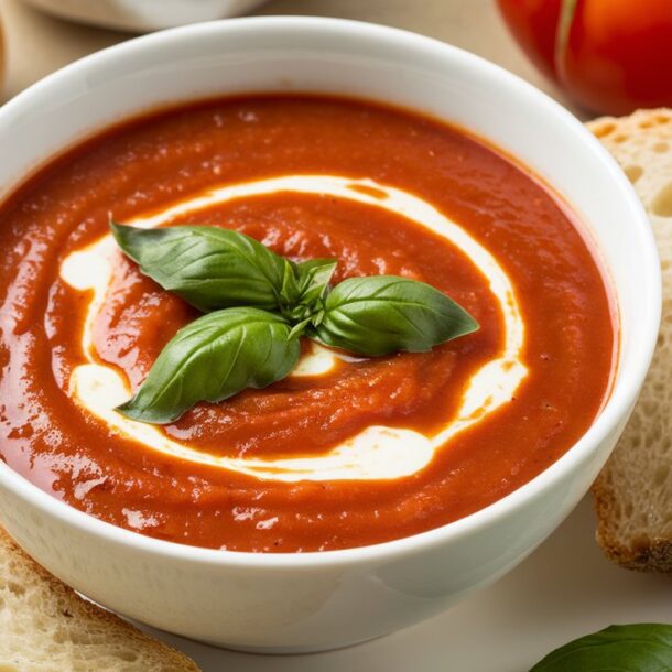 Roasted Tomato Basil Soup Vegetarian Recipe