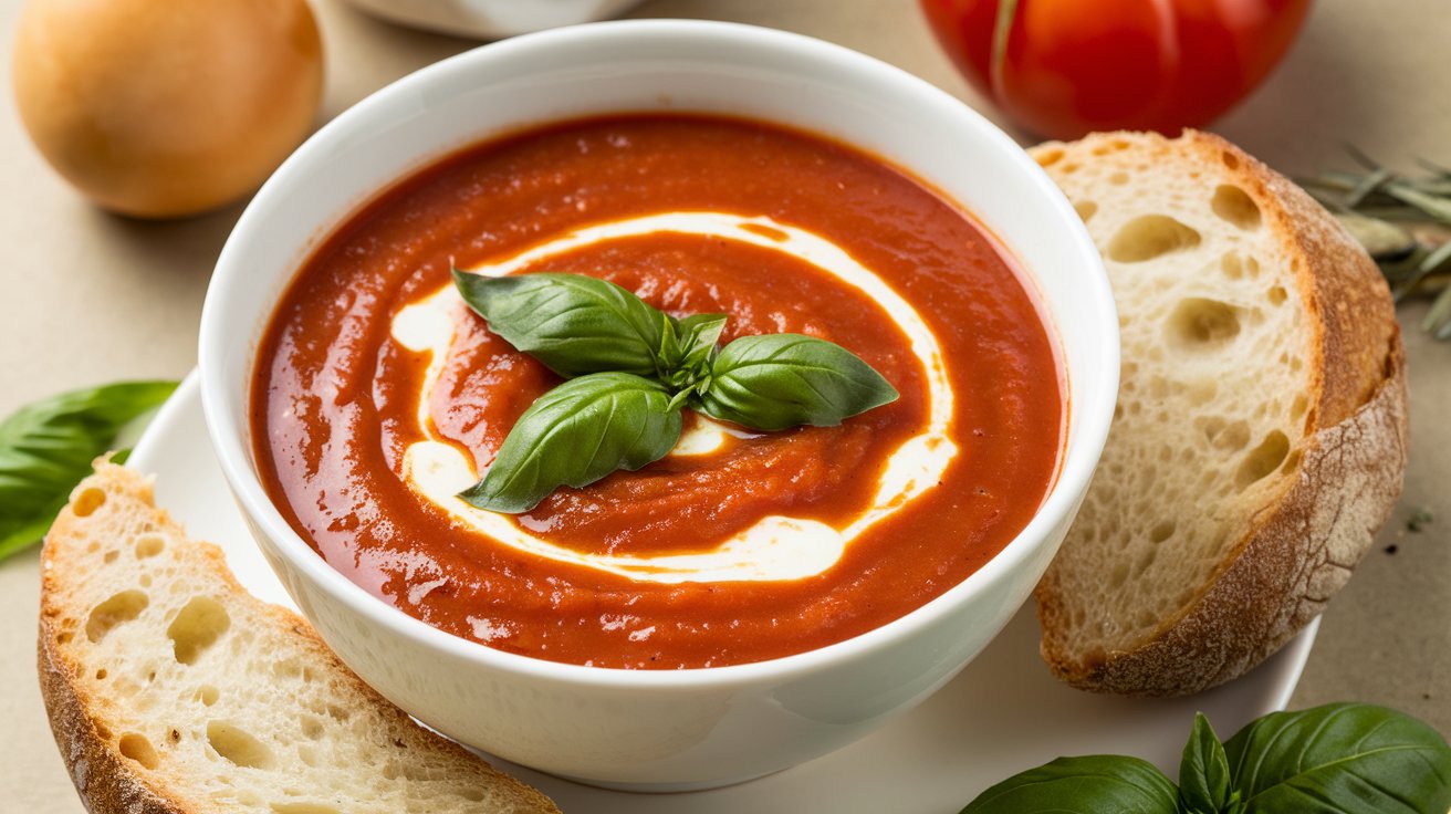 Roasted Tomato Basil Soup Vegetarian Recipe