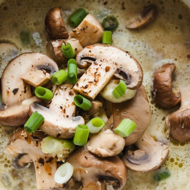 Bowl of Savory Vegan Mushroom Stroganoff Soup