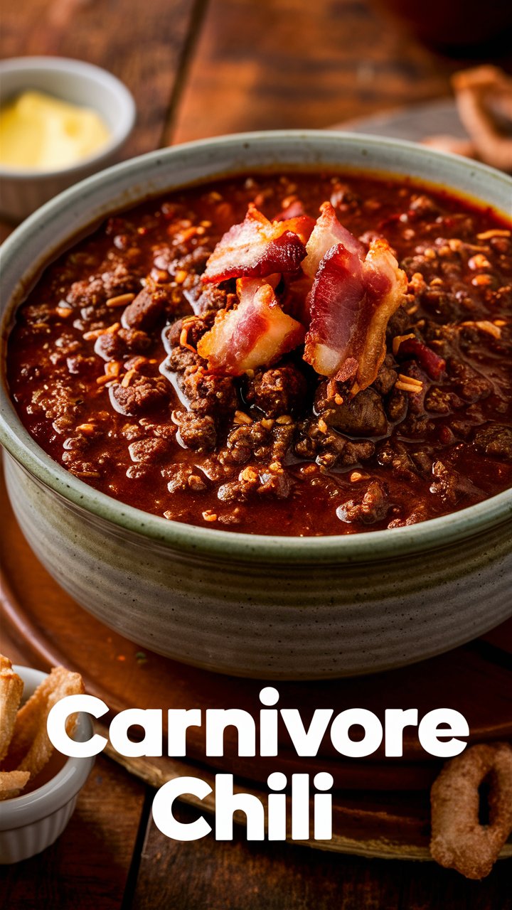 Try this hearty Carnivore Chili recipe packed with ground beef, bacon, and rich flavors. Very easy to make!