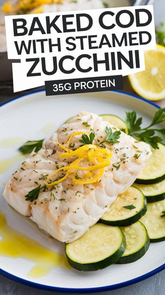 Baked Cod with Steamed Zucchini – A High-Protein Dinner That’s Easy on ...