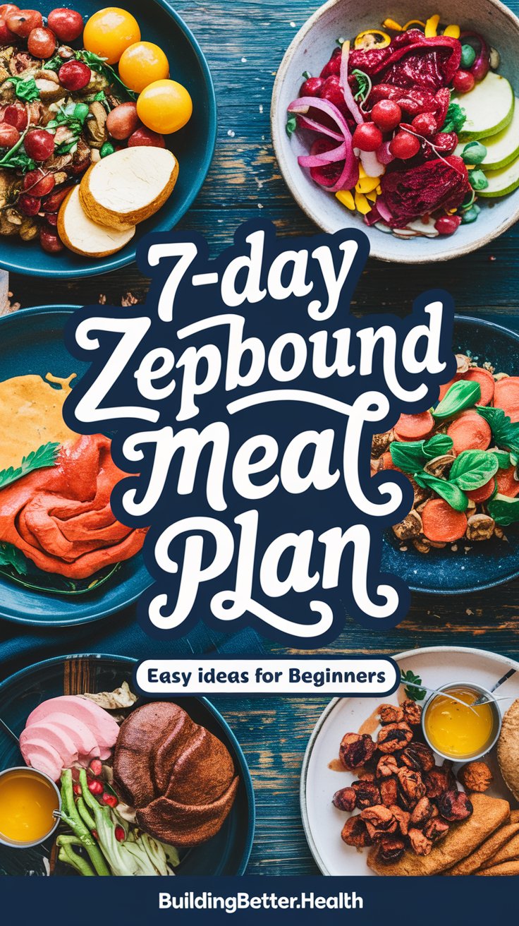 GLP1 Meal Plan for Zepbound weight loss. Also knowns as tirzepatide or Mounjaro. Free downloadable meal plan.