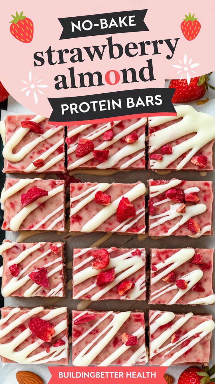 No-Bake Strawberry Almond Protein Bars