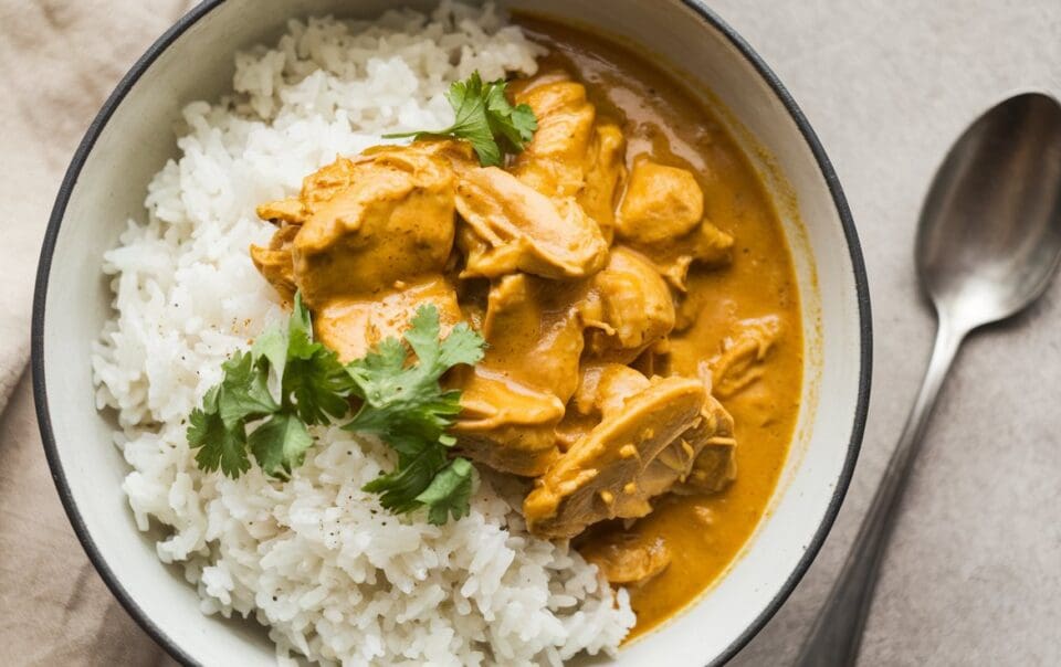 A plate of Coconut Chicken Curry - perfect for GLP-1 Ozempic users