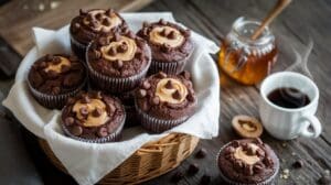 Chocolate Greek Yogurt Peanut Butter Muffins