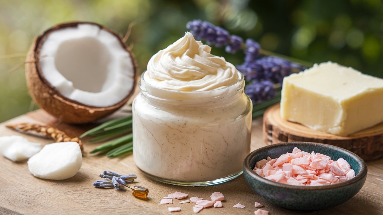A jar of Magnesium Body Butter - easy DIY recipe
