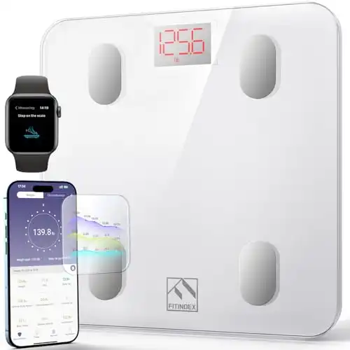 FITINDEX Smart Scale for Body Weight, Bluetooth Body Fat Scale